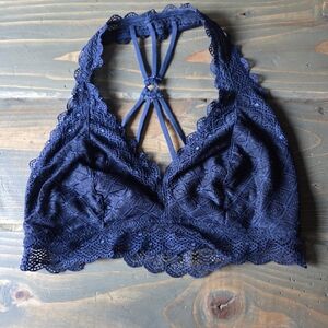Maurices Lace Halter Bralette - Deep Blue